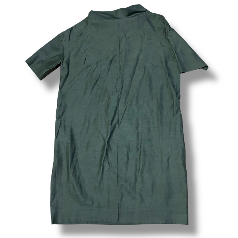 COS Mock Neck Relaxed Fit Boxy T-shirt Dress in Deep Green Size Small/4 - Picture 6 of 8